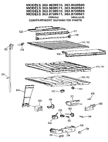 Compartment Separator parts for Kenmore Refrigerator 363.9638510 (3639638510, 363 9638510) from AppliancePartsPros.com