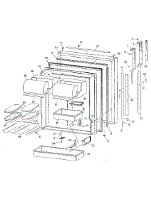 Fresh Food Door parts for Kenmore Refrigerator 363.9702801 (3639702801, 363 9702801) from AppliancePartsPros.com