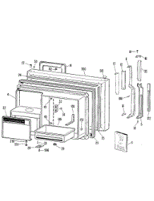 Freezer Door parts for Kenmore Refrigerator 363.9702891 (3639702891, 363 9702891) from AppliancePartsPros.com