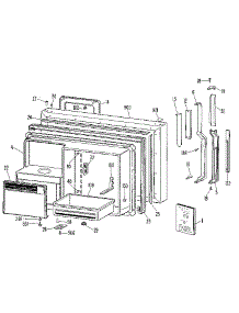 Freezer Door parts for Kenmore Refrigerator 363.9705703 (3639705703, 363 9705703) from AppliancePartsPros.com