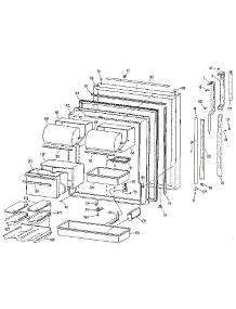 Fresh Food Door parts for Kenmore Refrigerator 363.9705703 (3639705703, 363 9705703) from AppliancePartsPros.com