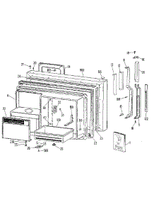 Freezer Door parts for Kenmore Refrigerator 363.9705711 (3639705711, 363 9705711) from AppliancePartsPros.com