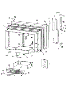 Freezer Door parts for Kenmore Refrigerator 363.9712711 (3639712711, 363 9712711) from AppliancePartsPros.com