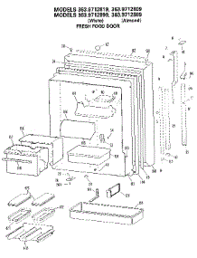 Fresh Food Door parts for Kenmore Refrigerator 363.9712809 (3639712809, 363 9712809) from AppliancePartsPros.com