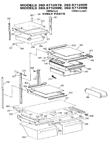 Shelf parts for Kenmore Refrigerator 363.9712819 (3639712819, 363 9712819) from AppliancePartsPros.com