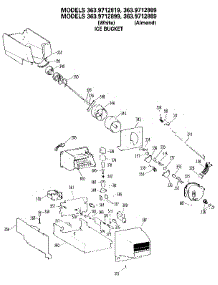 Ice Bucket parts for Kenmore Refrigerator 363.9712819 (3639712819, 363 9712819) from AppliancePartsPros.com