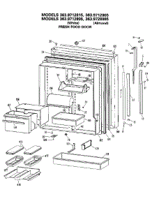 Fresh Food Door parts for Kenmore Refrigerator 363.9712885 (3639712885, 363 9712885) from AppliancePartsPros.com
