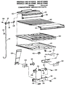 Compartment Separator parts for Kenmore Refrigerator 363.9712885 (3639712885, 363 9712885) from AppliancePartsPros.com