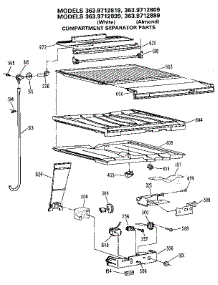 Comparment Separator / Divider Block parts for Kenmore Refrigerator 363.9712889 (3639712889, 363 9712889) from AppliancePartsPros.com