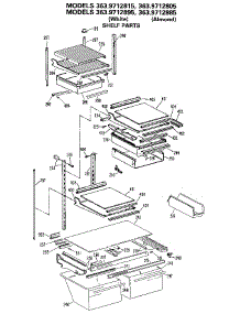 Shelf parts for Kenmore Refrigerator 363.9712895 (3639712895, 363 9712895) from AppliancePartsPros.com