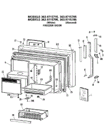 Freezer Door parts for Kenmore Refrigerator 363.9715715 (3639715715, 363 9715715) from AppliancePartsPros.com