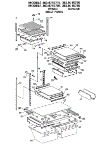 Shelf parts for Kenmore Refrigerator 363.9715715 (3639715715, 363 9715715) from AppliancePartsPros.com