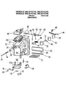Dispenser parts for Kenmore Refrigerator 363.9715785 (3639715785, 363 9715785) from AppliancePartsPros.com