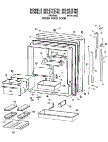 Fresh Food Door parts for Kenmore Refrigerator 363.9715785 (3639715785, 363 9715785) from AppliancePartsPros.com