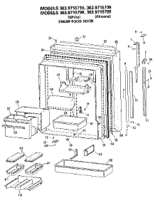 Fresh Food Door parts for Kenmore Refrigerator 363.9715789 (3639715789, 363 9715789) from AppliancePartsPros.com