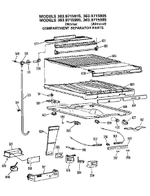 Compartment Separator parts for Kenmore Refrigerator 363.9715915 (3639715915, 363 9715915) from AppliancePartsPros.com