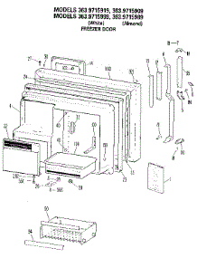 Freezer Door parts for Kenmore Refrigerator 363.9715919 (3639715919, 363 9715919) from AppliancePartsPros.com