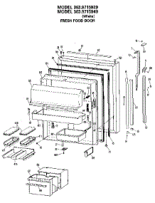 Fresh Food Door parts for Kenmore Refrigerator 363.9715929 (3639715929, 363 9715929) from AppliancePartsPros.com