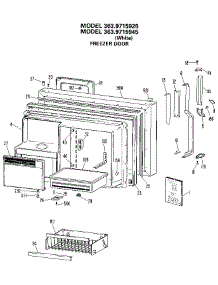 Freezer Door parts for Kenmore Refrigerator 363.9715945 (3639715945, 363 9715945) from AppliancePartsPros.com