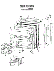 Fresh Food Door parts for Kenmore Refrigerator 363.9715945 (3639715945, 363 9715945) from AppliancePartsPros.com