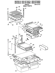 Shelf parts for Kenmore Refrigerator 363.9715985 (3639715985, 363 9715985) from AppliancePartsPros.com