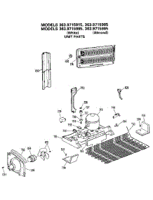 Unit parts for Kenmore Refrigerator 363.9715985 (3639715985, 363 9715985) from AppliancePartsPros.com