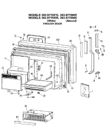 Freezer Door parts for Kenmore Refrigerator 363.9715995 (3639715995, 363 9715995) from AppliancePartsPros.com