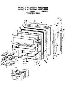 Fresh Food Door parts for Kenmore Refrigerator 363.9715995 (3639715995, 363 9715995) from AppliancePartsPros.com