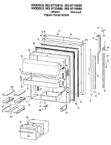 Fresh Food Door parts for Kenmore Refrigerator 363.9715999 (3639715999, 363 9715999) from AppliancePartsPros.com