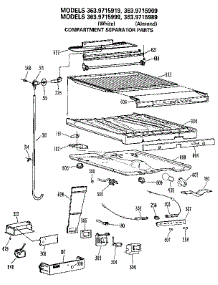 Compartment Separator parts for Kenmore Refrigerator 363.9715999 (3639715999, 363 9715999) from AppliancePartsPros.com