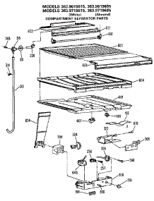 Compartment Seperator parts for Kenmore Refrigerator 363.9719615 (3639719615, 363 9719615) from AppliancePartsPros.com