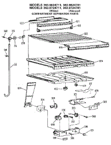 Compartment Separator parts for Kenmore Refrigerator 363.9724781 (3639724781, 363 9724781) from AppliancePartsPros.com