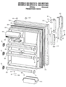 Fresh Food Door parts for Kenmore Refrigerator 363.9731513 (3639731513, 363 9731513) from AppliancePartsPros.com