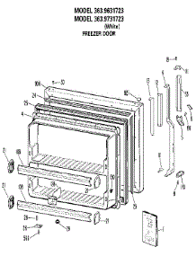 Freezer Door parts for Kenmore Refrigerator 363.9731723 (3639731723, 363 9731723) from AppliancePartsPros.com