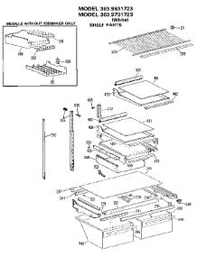 Shelf parts for Kenmore Refrigerator 363.9731723 (3639731723, 363 9731723) from AppliancePartsPros.com