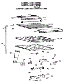 Compartment Separator parts for Kenmore Refrigerator 363.9731723 (3639731723, 363 9731723) from AppliancePartsPros.com