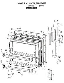 Freezer Door parts for Kenmore Refrigerator 363.9734726 (3639734726, 363 9734726) from AppliancePartsPros.com