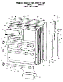 Fresh Food Door parts for Kenmore Refrigerator 363.9734726 (3639734726, 363 9734726) from AppliancePartsPros.com