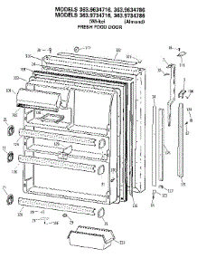 Fresh Food Door parts for Kenmore Refrigerator 363.9734786 (3639734786, 363 9734786) from AppliancePartsPros.com