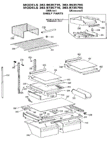 Shelf parts for Kenmore Refrigerator 363.9735716 (3639735716, 363 9735716) from AppliancePartsPros.com