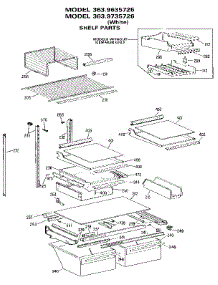 Shelf parts for Kenmore Refrigerator 363.9735726 (3639735726, 363 9735726) from AppliancePartsPros.com