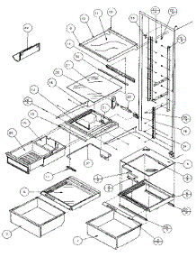 Refrigerator Shelving And Drawers parts for Amana Side-By-Side Refrigerator 36501-P1121705W from AppliancePartsPros.com