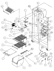 Freezer Shelving And Refrigerator Light parts for Amana Side-By-Side Refrigerator 36501-P1121706W from AppliancePartsPros.com