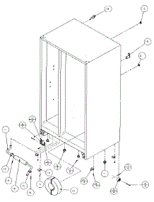 Drain And Rollers parts for Amana Side-By-Side Refrigerator 36508-P1121708W from AppliancePartsPros.com