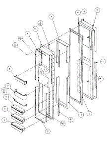 Freezer Door parts for Amana Side-By-Side Refrigerator 36511-P1121603W from AppliancePartsPros.com