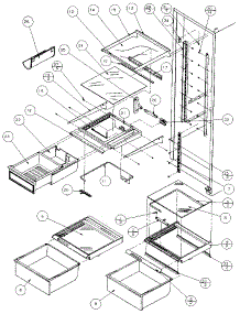 Refrigerator Shelving And Drawers parts for Amana Side-By-Side Refrigerator 36511-P1121603W from AppliancePartsPros.com