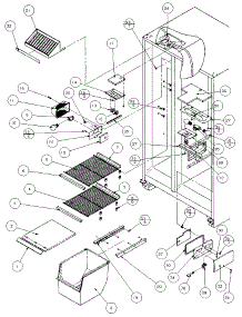 Freezer Shelving And Refrigerator Light parts for Amana Side-By-Side Refrigerator 36518-P1121604W from AppliancePartsPros.com