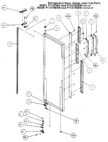 Refrigerator Door, Hinge And Trim parts for Amana Side-By-Side Refrigerator 36531-P1121902W from AppliancePartsPros.com