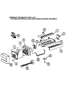 Compact Ice Maker parts for Amana Side-By-Side Refrigerator 36531-P1121902W from AppliancePartsPros.com