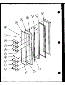Freezer Door (35531W / P1121905ww) (36531W / P1121901ww) (36531W / P1121902ww) (35538L / P1121906wl) (36538L / P1121903wl) (36538L / P1121904wl) parts for Amana Side-By-Side Refrigerator 36531W-P1121901WW from AppliancePartsPros.com